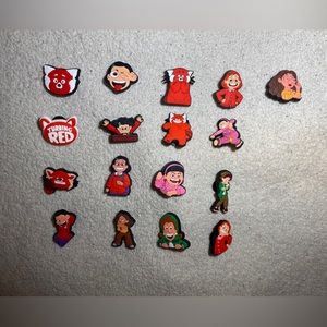 Croc charm Jibbitz Set- Turning Red Movie 21 Pieces Brand New Never Used!